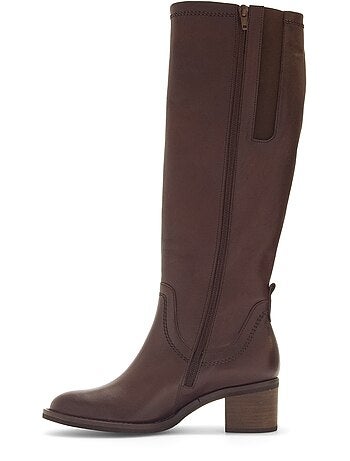 Bottes en cuir lisse