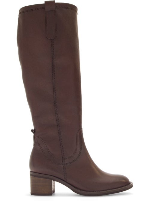 Bottes  en cuir lisse - Kiabi
