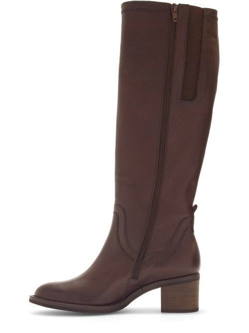 Bottes  en cuir lisse - Kiabi