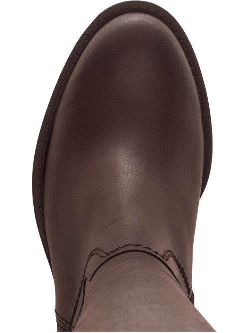 Bottes  en cuir lisse - Kiabi