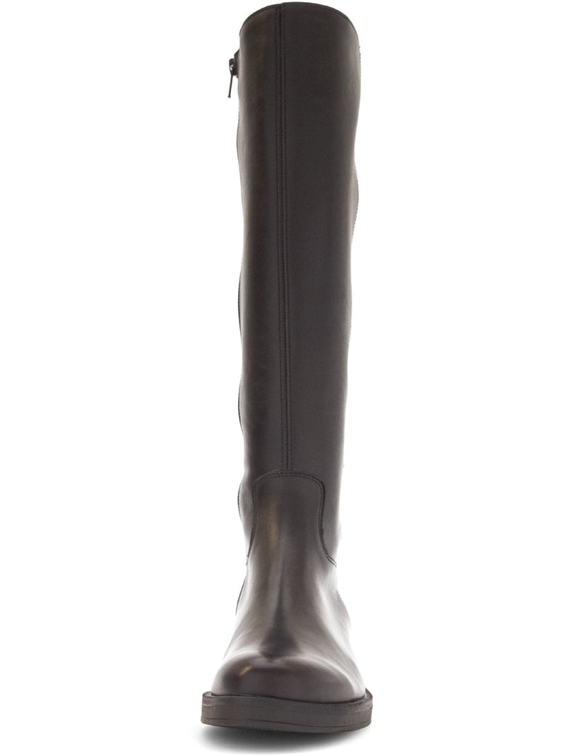 Bottes  en cuir lisse Marron - Kiabi