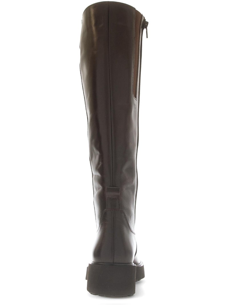 Bottes  en cuir lisse Marron - Kiabi
