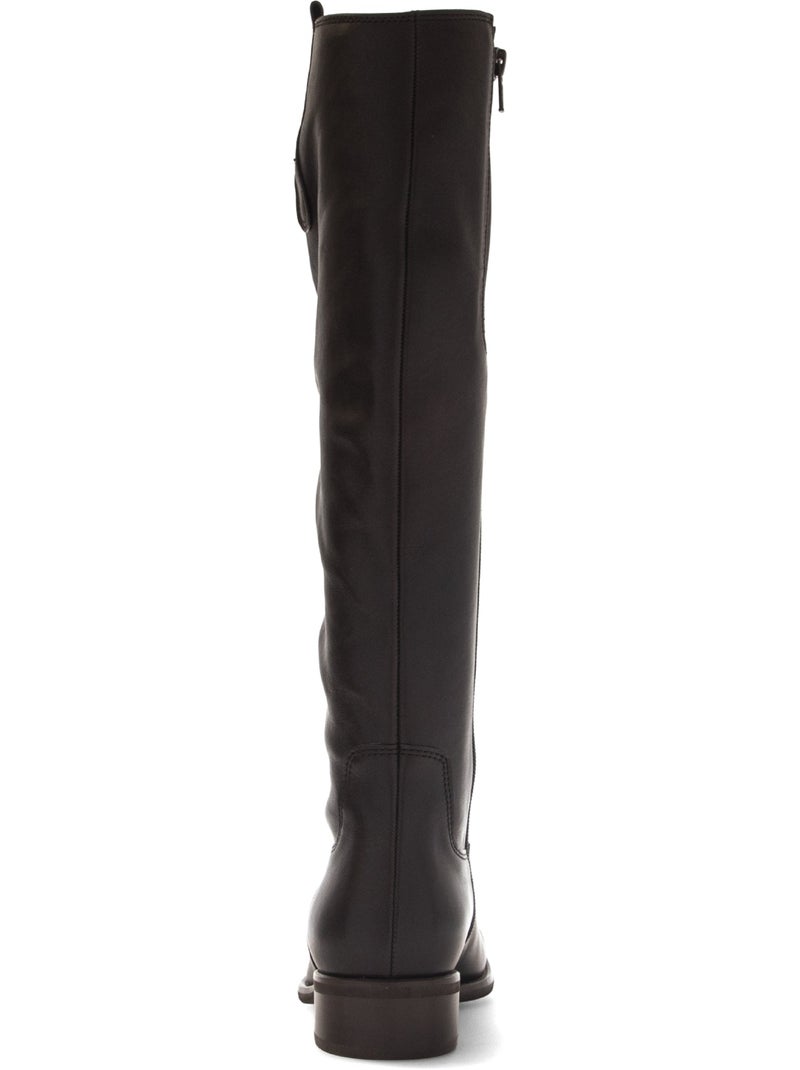 Bottes  en cuir lisse Marron - Kiabi