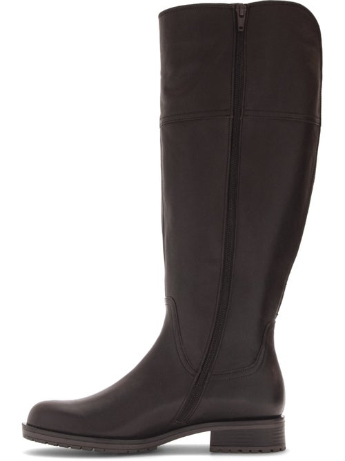 Bottes  en cuir lisse - Kiabi