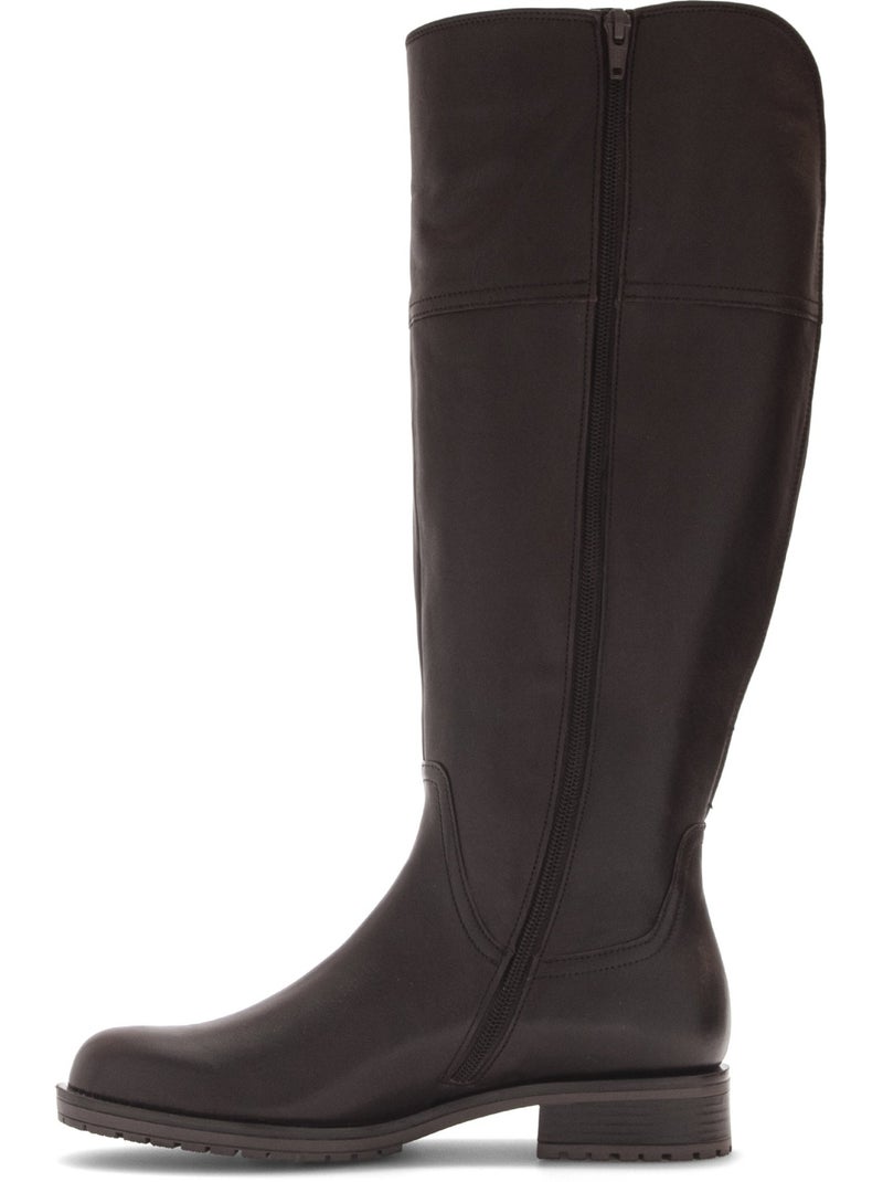 Bottes  en cuir lisse Marron - Kiabi