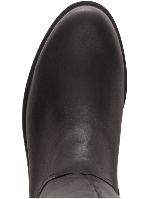 Bottes  en cuir lisse - Kiabi