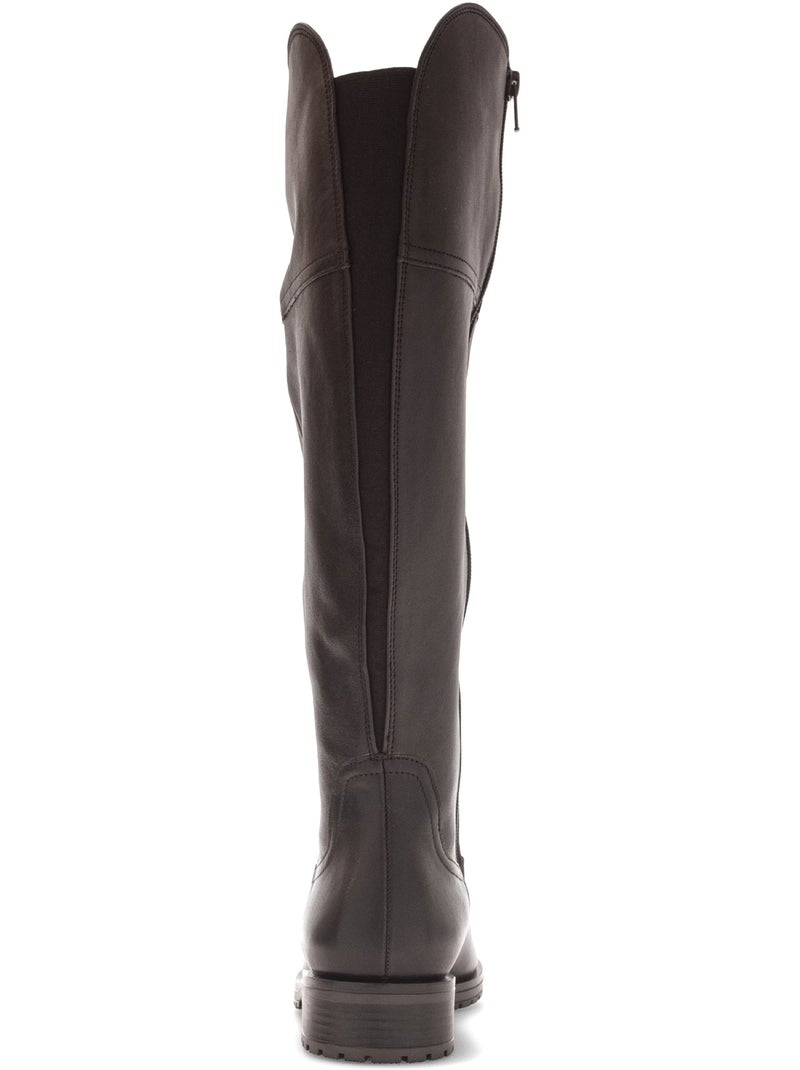 Bottes  en cuir lisse Marron - Kiabi