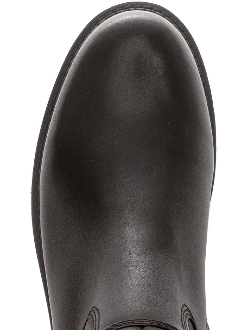 Bottes  en cuir lisse Marron - Kiabi