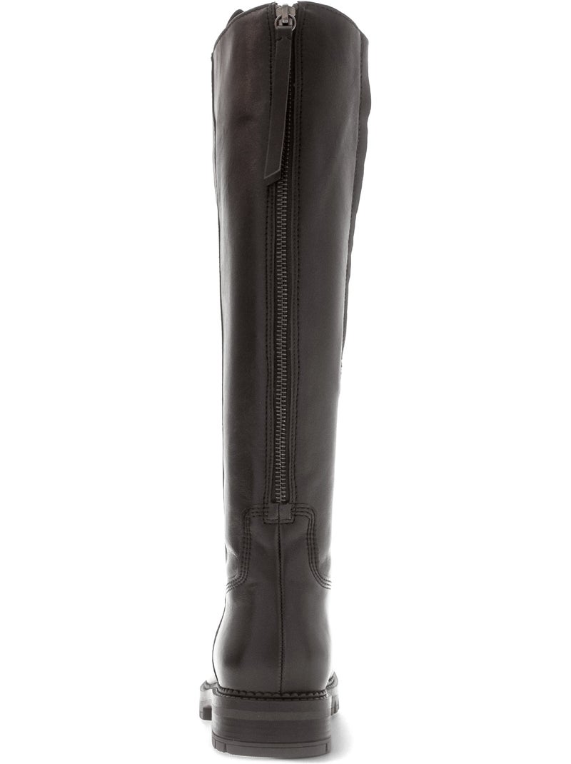 Bottes  en cuir lisse Marron - Kiabi