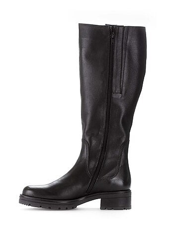 Bottes en cuir lisse