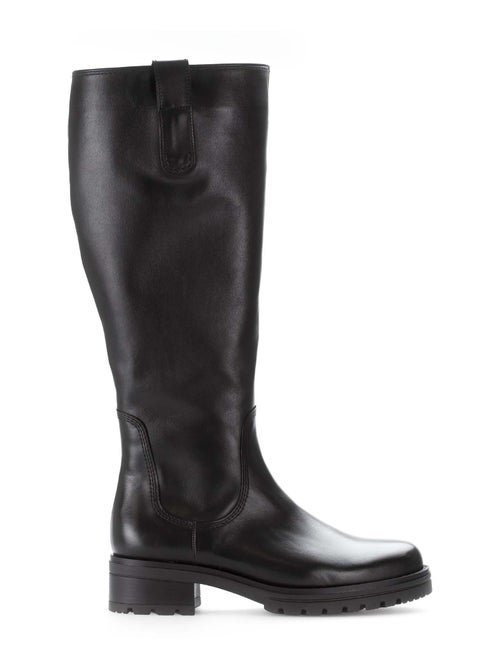 Bottes  en cuir lisse - Kiabi