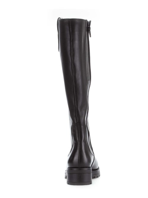 Bottes  en cuir lisse - Kiabi