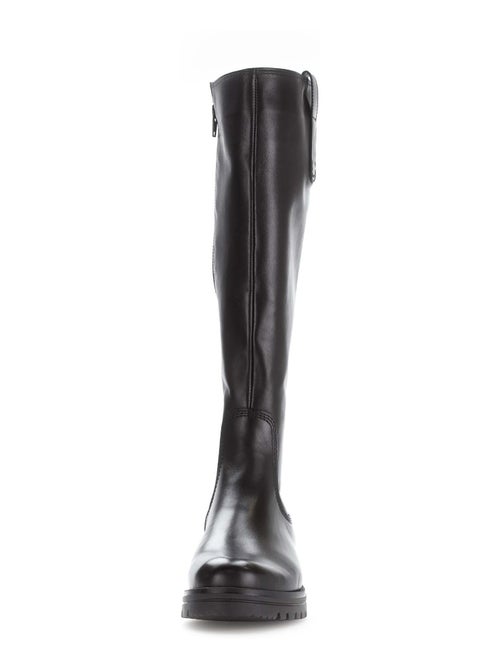 Bottes  en cuir lisse - Kiabi