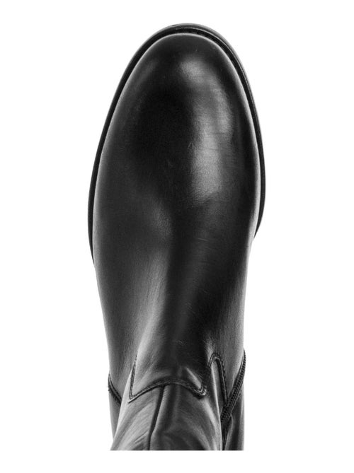 Bottes  en cuir lisse - Kiabi