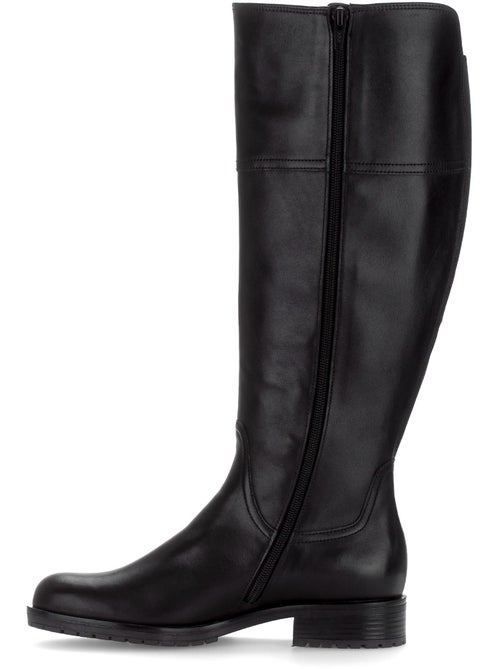 Bottes  en cuir lisse - Kiabi