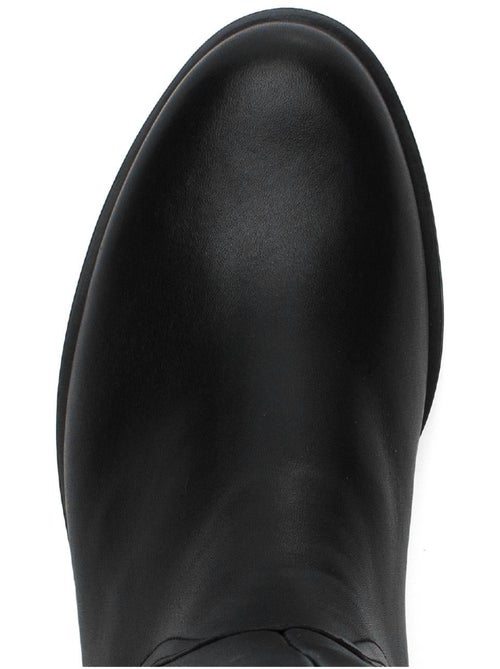 Bottes  en cuir lisse - Kiabi