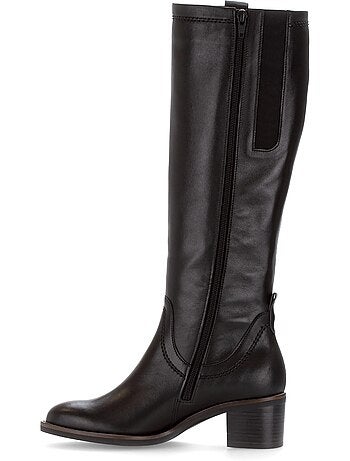 Bottes en cuir lisse