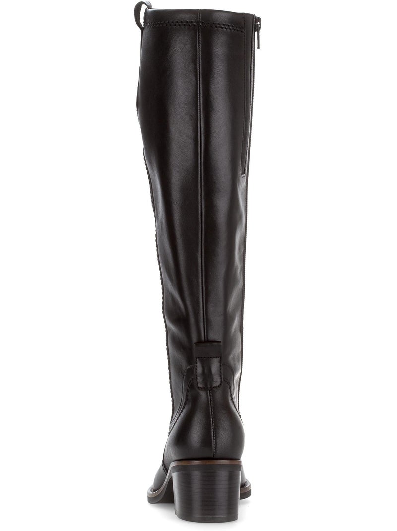 Bottes  en cuir lisse Noir - Kiabi