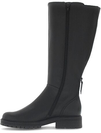 Bottes en cuir lisse