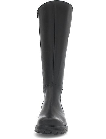 Bottes en cuir lisse