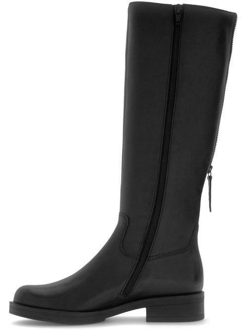 Bottes  en cuir lisse - Kiabi
