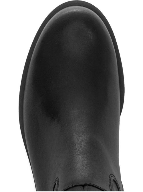 Bottes  en cuir lisse - Kiabi