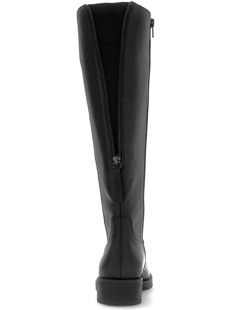 Bottes  en cuir lisse Noir - Kiabi