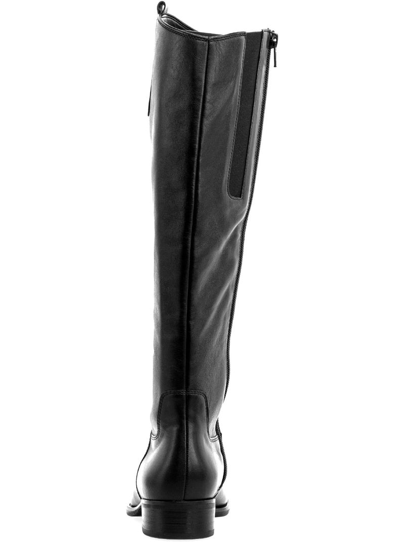 Bottes  en cuir lisse Noir - Kiabi