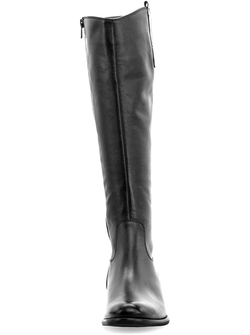 Bottes  en cuir lisse Noir - Kiabi
