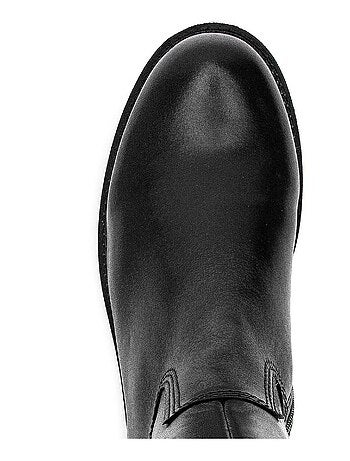 Bottes en cuir lisse