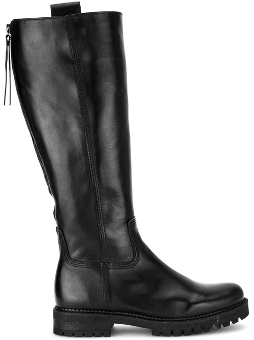 Bottes  en cuir lisse - Kiabi