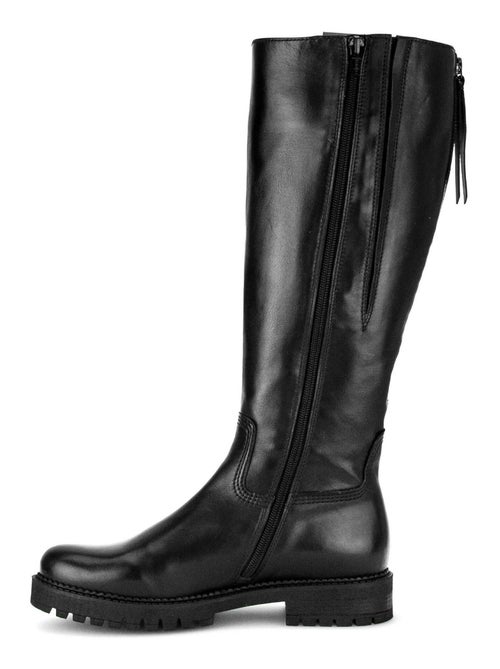 Bottes  en cuir lisse - Kiabi