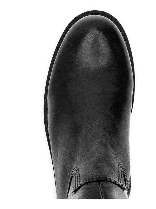 Bottes  en cuir lisse - Kiabi