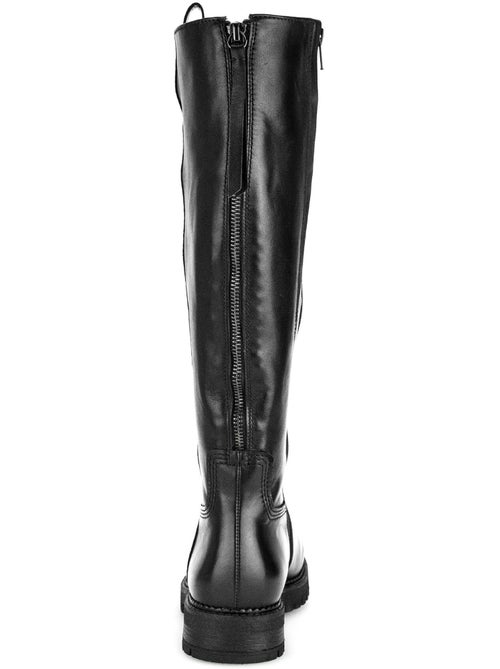 Bottes  en cuir lisse - Kiabi