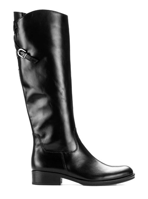Bottes  en cuir lisse - Kiabi