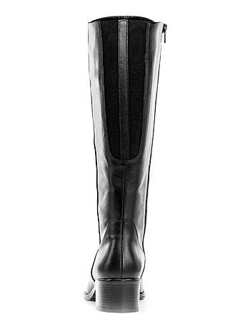 Bottes en cuir lisse