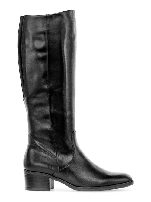 Bottes  en cuir lisse - Kiabi