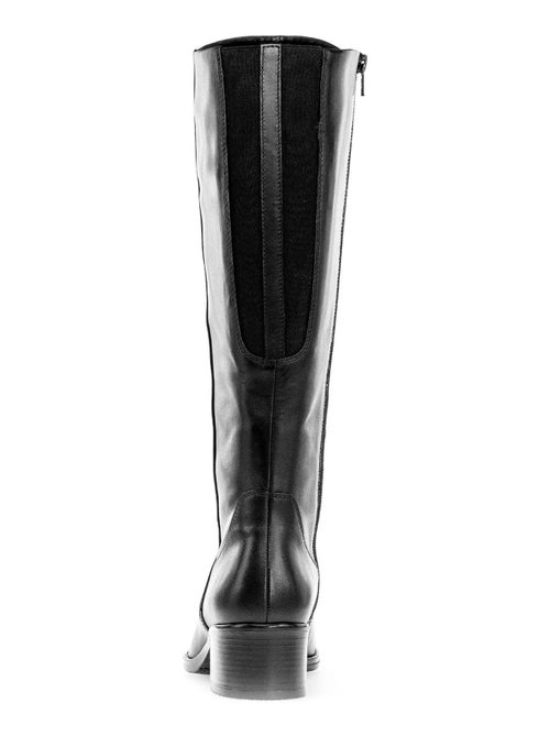 Bottes  en cuir lisse - Kiabi