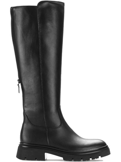 Bottes  en cuir lisse - Kiabi
