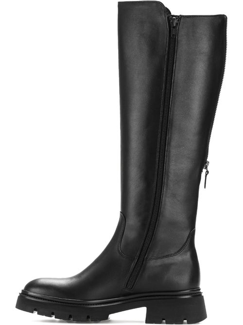 Bottes  en cuir lisse - Kiabi