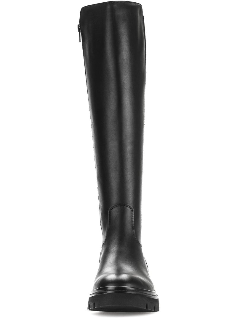 Bottes  en cuir lisse Noir Noir - Kiabi