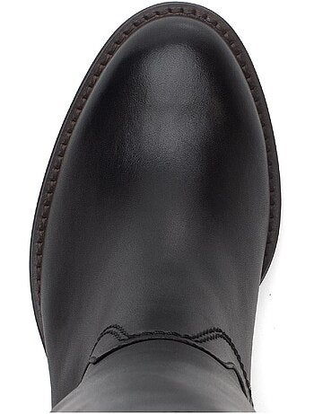 Bottes en cuir lisse