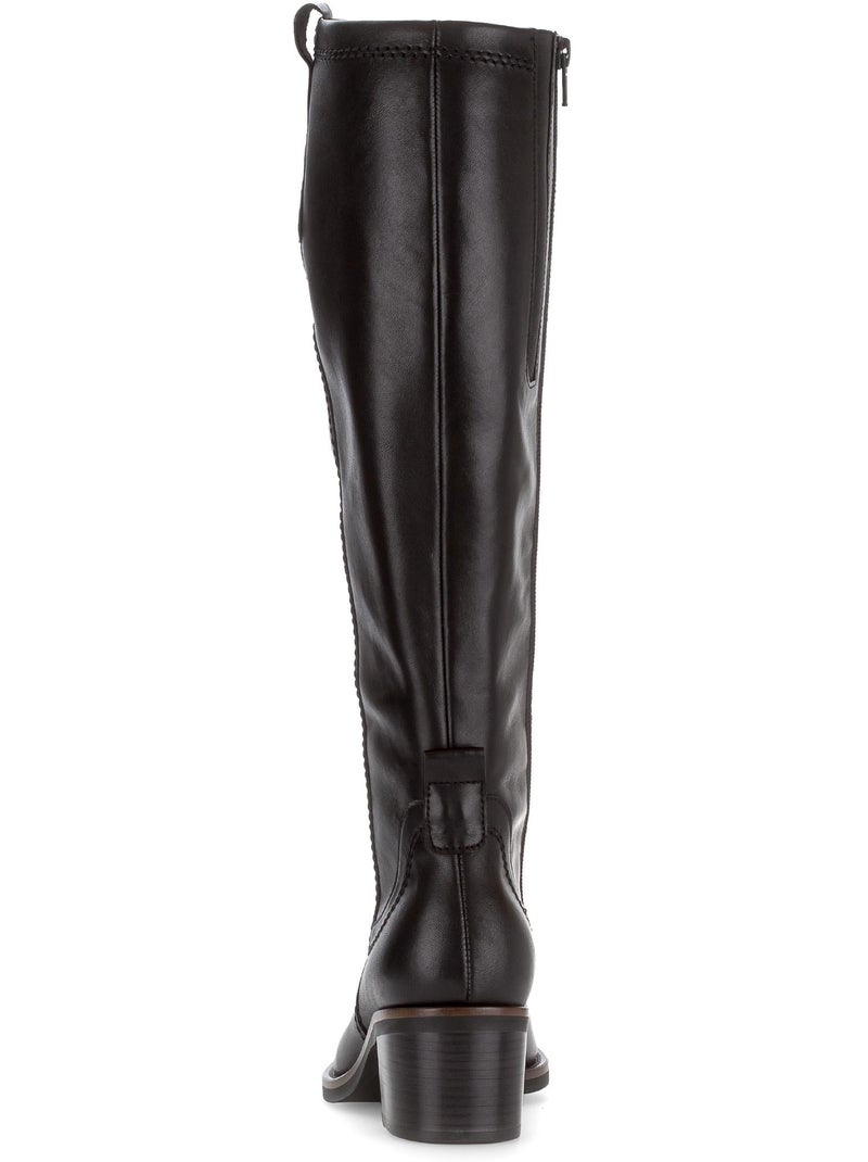Bottes  en cuir lisse Noir Noir - Kiabi