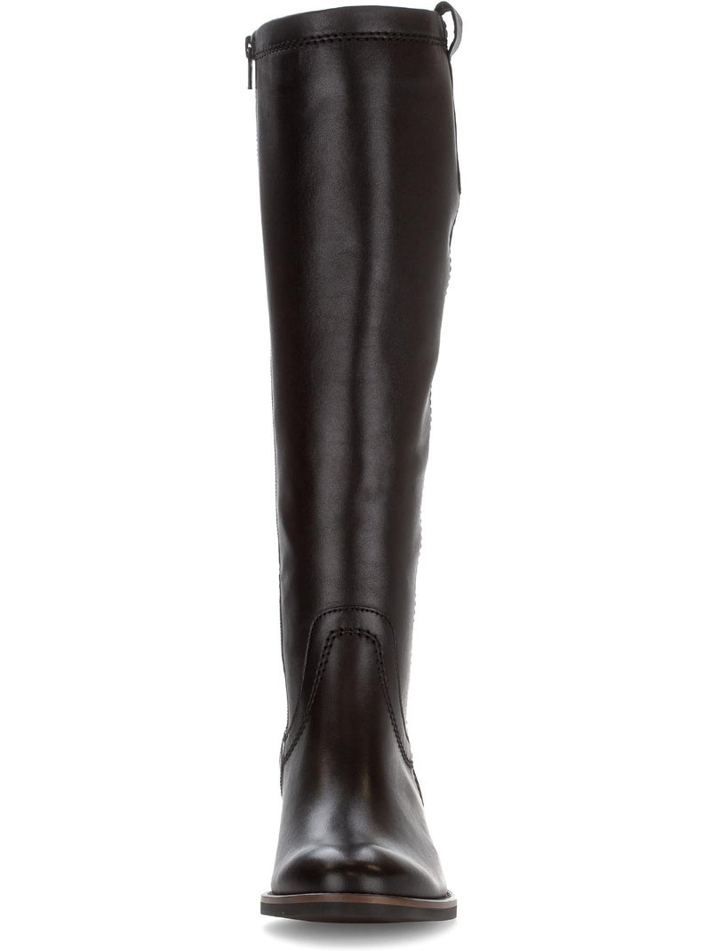 Bottes  en cuir lisse Noir Noir - Kiabi