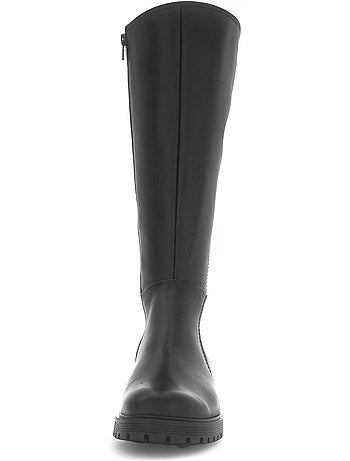 Bottes en cuir lisse