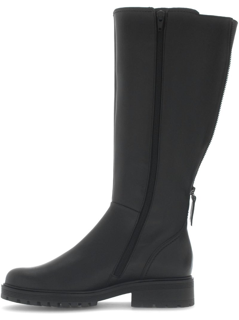 Bottes  en cuir lisse Noir Noir - Kiabi