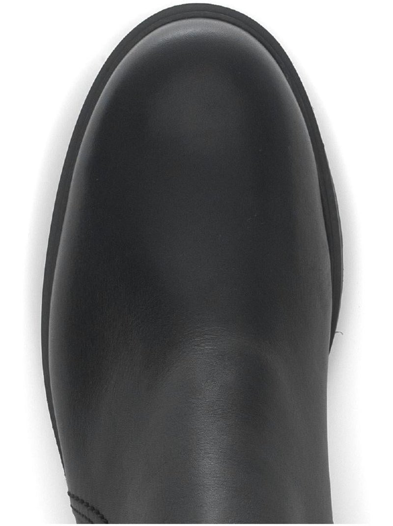 Bottes  en cuir lisse Noir Noir - Kiabi