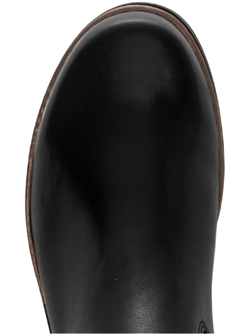 Bottes  en cuir lisse Noir Noir - Kiabi