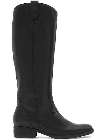 Bottes en cuir lisse