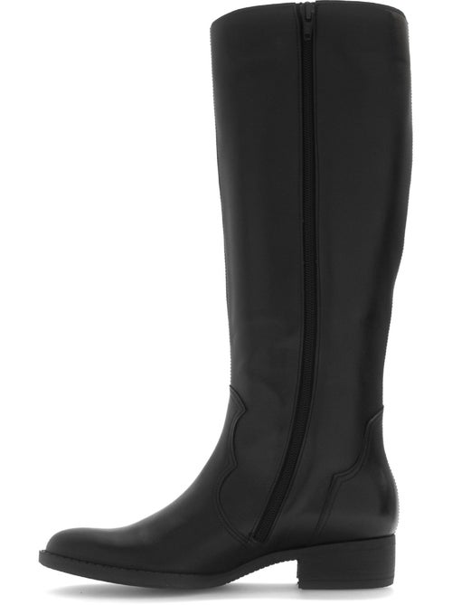 Bottes  en cuir lisse - Kiabi